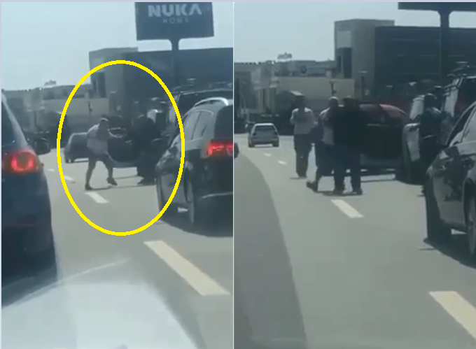 Dy persona ndalin veturat në mes të rrugës në magjistralen Prishtinë-Ferizaj dhe rrahen
