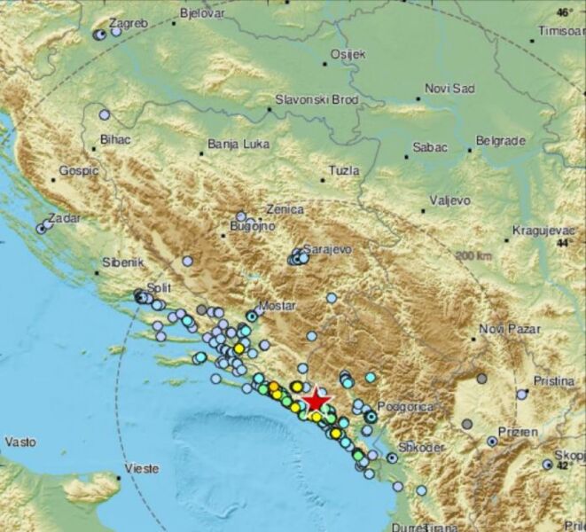 Tërmeti i fortë e shkundi Malin e Zi, e gjithë Dalmacia u trondit: ‘Ishte e tmerrshme! I shkurtër, por i fortë’