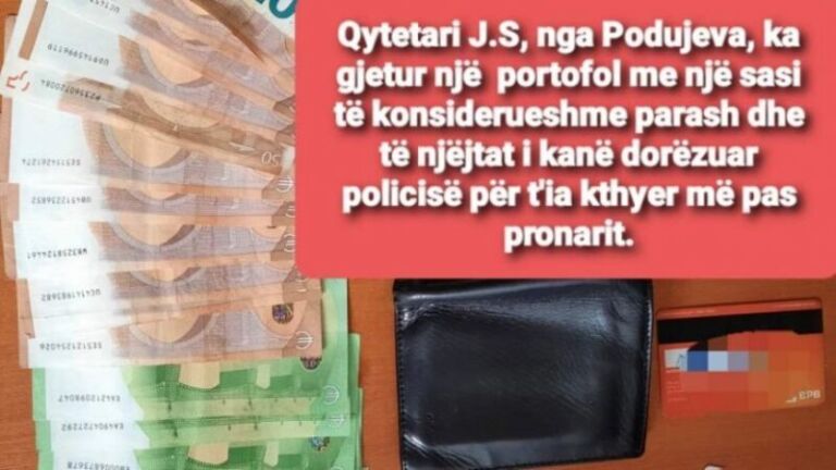 Gjen kuletën me para, qytetari i Podujevsë e dorëzon në polici