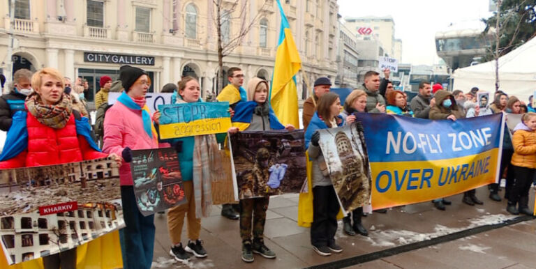 Shkup, protesta në mbështetje të Ukrainës