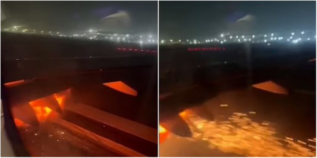 VIDEO/ Momente tmerri, merr flakë gjatë ngritjes motori i avionit me 180 pasagjerë