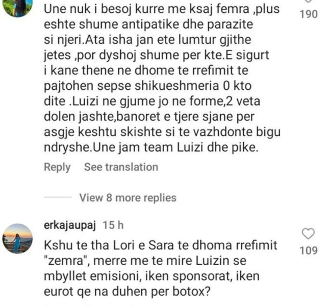 ‘O edhe nëse pajtohet Luizi, ne nuk e falim’, fansat e Luizit vazhdojnë inatin ndaj Kiarës!