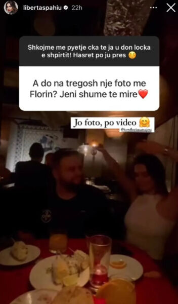Liberta si rrallëherë ndan pamje bashkë me Flori Mumajesin