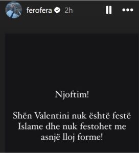 Fero dikur i këndonte Shën Valentinit, sot bën thirrje që të mos festohet