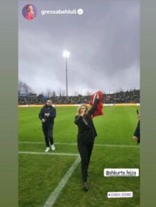 Shkurte Fejza e këndon “Mora fjalë” në një stadium të Zvicrës, çfarë atmosfere