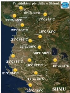 Temperatura deri në 38 °C! Rikthehen sërish ditët e nxehta në vend, ja si parashikohet moti këtë fundjavë