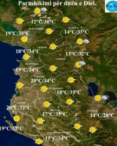 E diela nis me mot të mirë, por ulen temperaturat! Në zonat malore priten reshje shiu