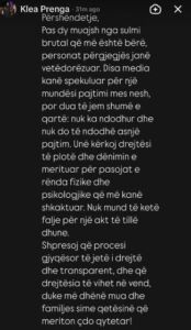 “Kërkoj drejtësi të plotë dhe dënim të merituar!” -Motrat Berisha u vetëdorëzuan 2 muaj pas sulmit ndaj Klea Prengës, reagon blogerja: Nuk ka falje