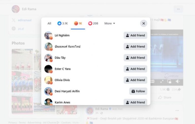 BIRN: Profilet në Facebook nga Vietnami përmbytin intervistën e Ramës në Opinion