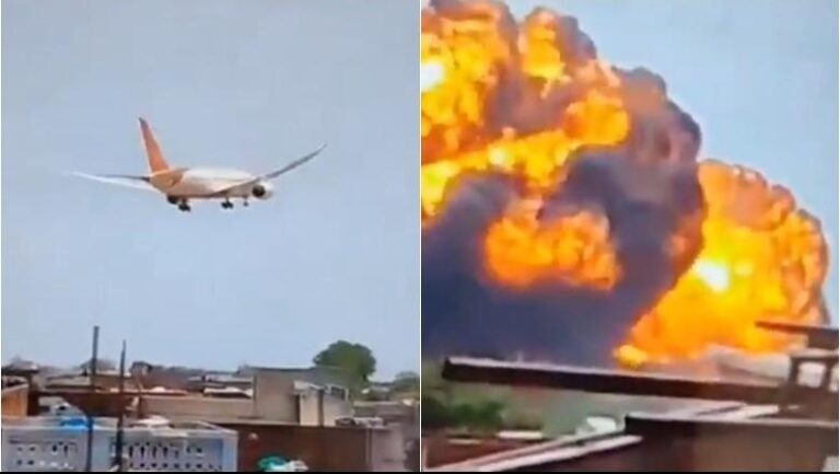VIDEO tronditëse! Momenti kur avioni i ‘Air India’ rrëzohet ‘qetë’ mbi zonën e banuar dhe shpërthen në tym e flakë